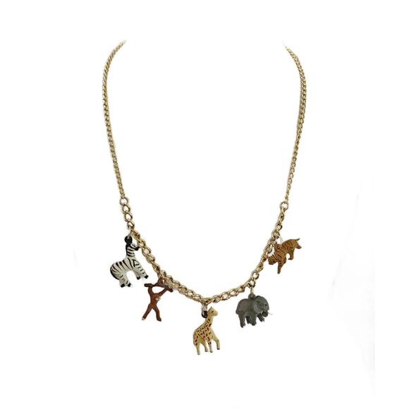 Vintage Jungle Animal Fetish Charm Necklace - Picture 1 of 10